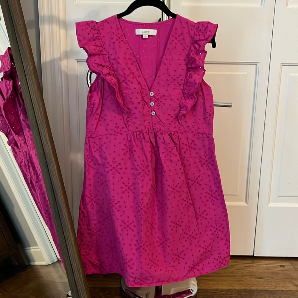 Loft eyelet mini dress